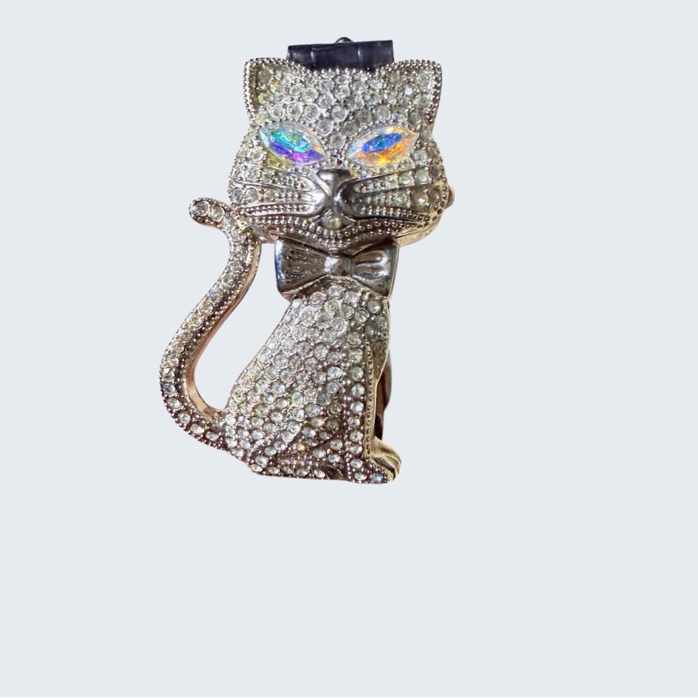 Source Unknown Silver Cat Bracelet With Colorful … - image 2